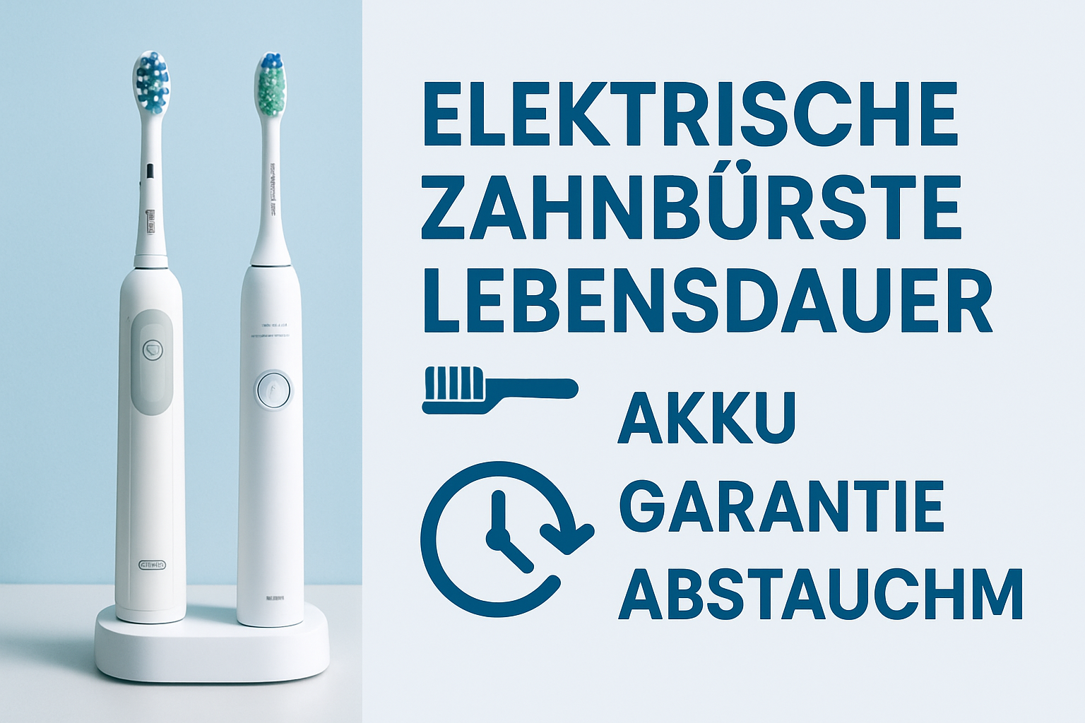 Vergleich alter und neuer elektrischer Zahnbürste zur Veranschaulichung der Lebensdauer