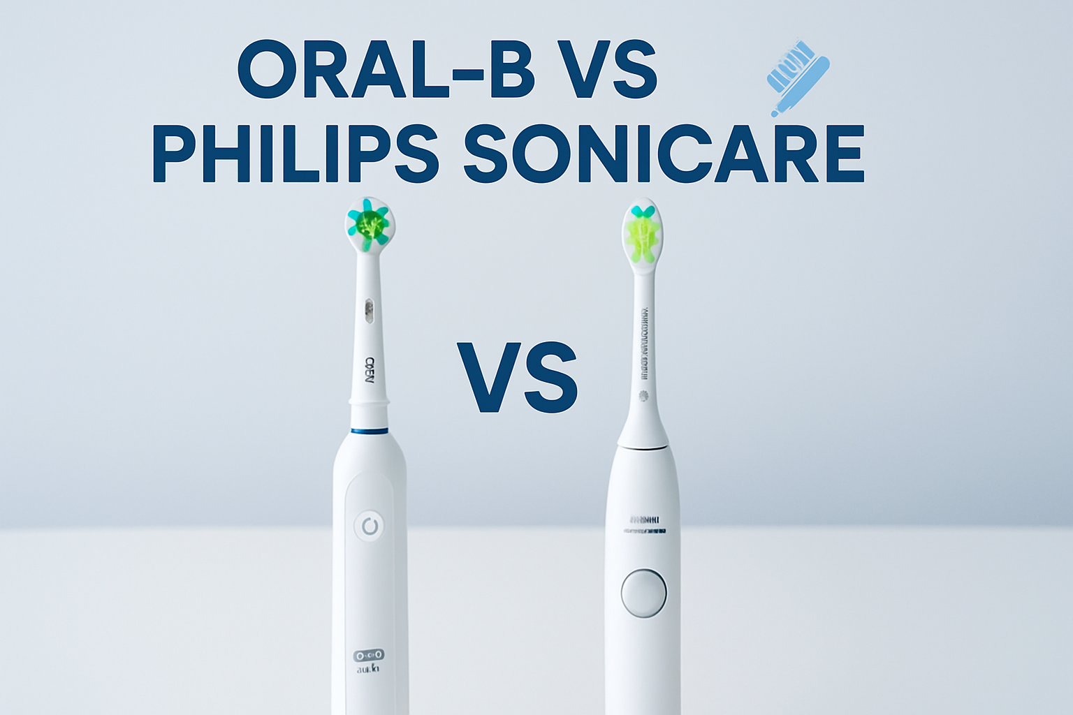 Oral-B und Philips Sonicare elektrische Zahnbürsten im direkten Vergleich nebeneinander